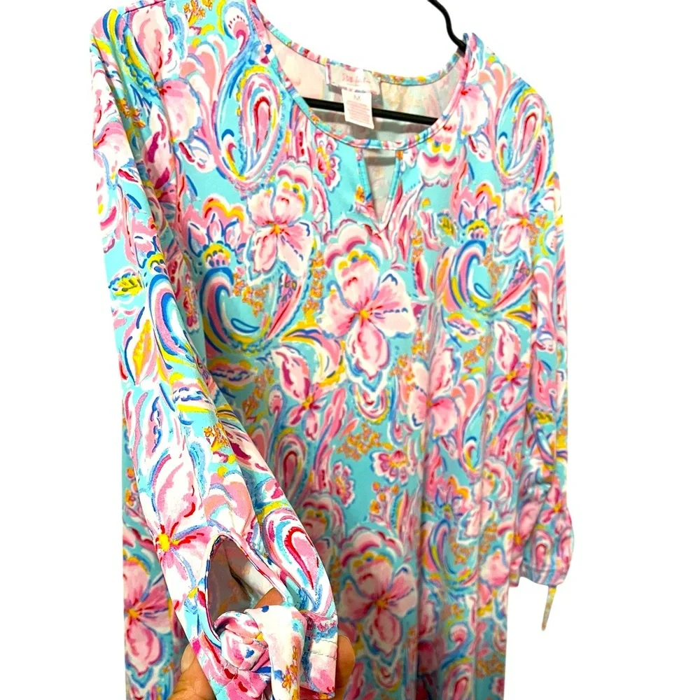 💙Stella Parker Floral Pink and Blue Swim Cover-Up - Picture 4 of 6